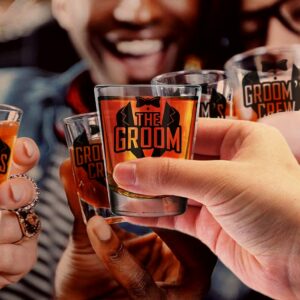 The Groom Tuxedo and Groom's Crew Tuxedo Shot Glasses