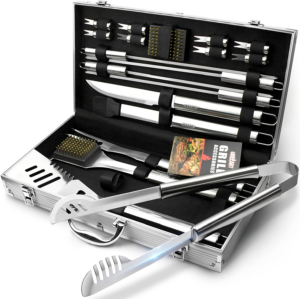 GRILLART BBQ Grill Utensil Tools w/ Aluminum Storage Case