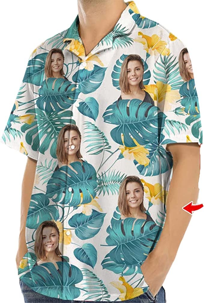 NAZENTI Personalized 3D Hawaiian Shirt (Add Photo Of Groom)