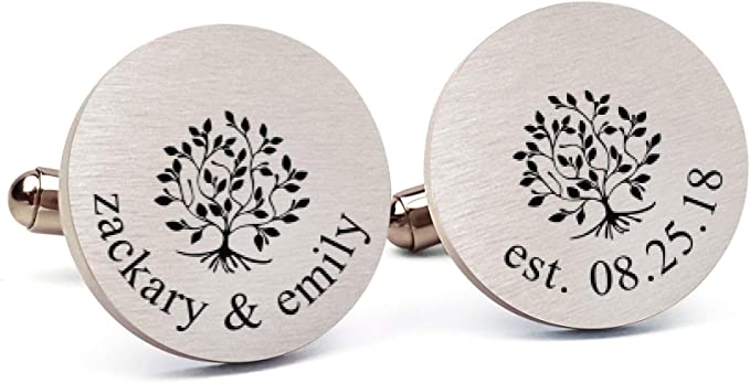 Mini Wim Custom Engraved Stainless Wedding Cuff Links
