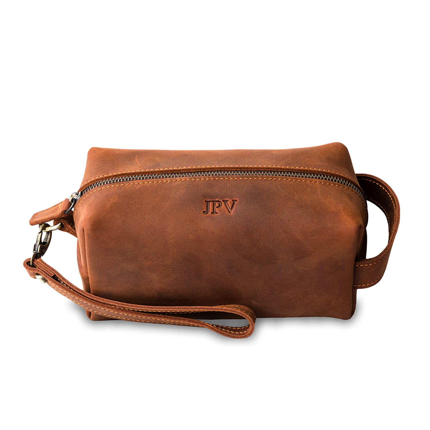  PEGAI Personalized 100% Leather Toiletry Bag for Men
