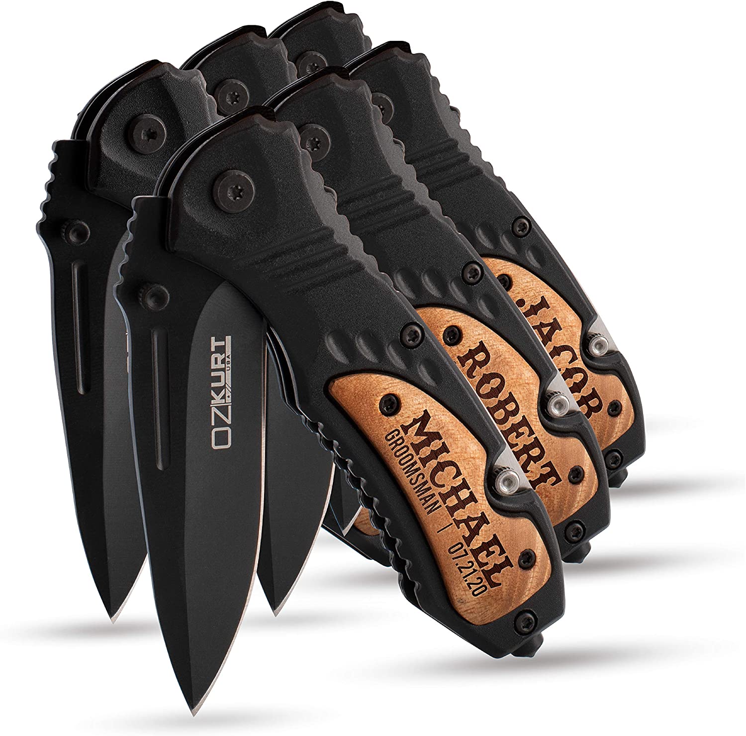 Groomsmen Gifts Set of 6 Personalized Pocket Knife Engraved for Groomsmen