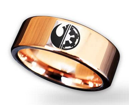 Rebel Alliance Empire Wedding Band, Galactic Empire Ring