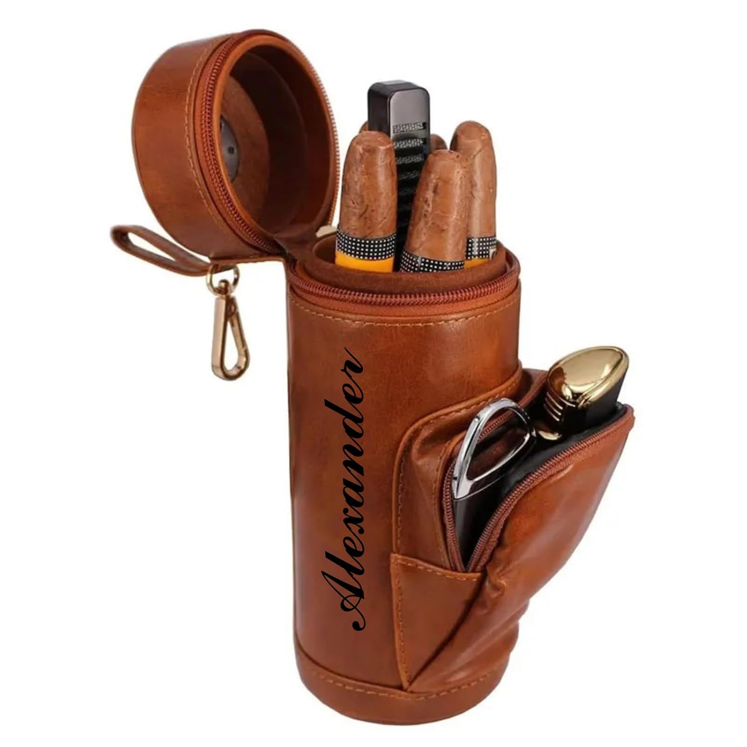 Personalized Cigar Humidors Engraved Leather