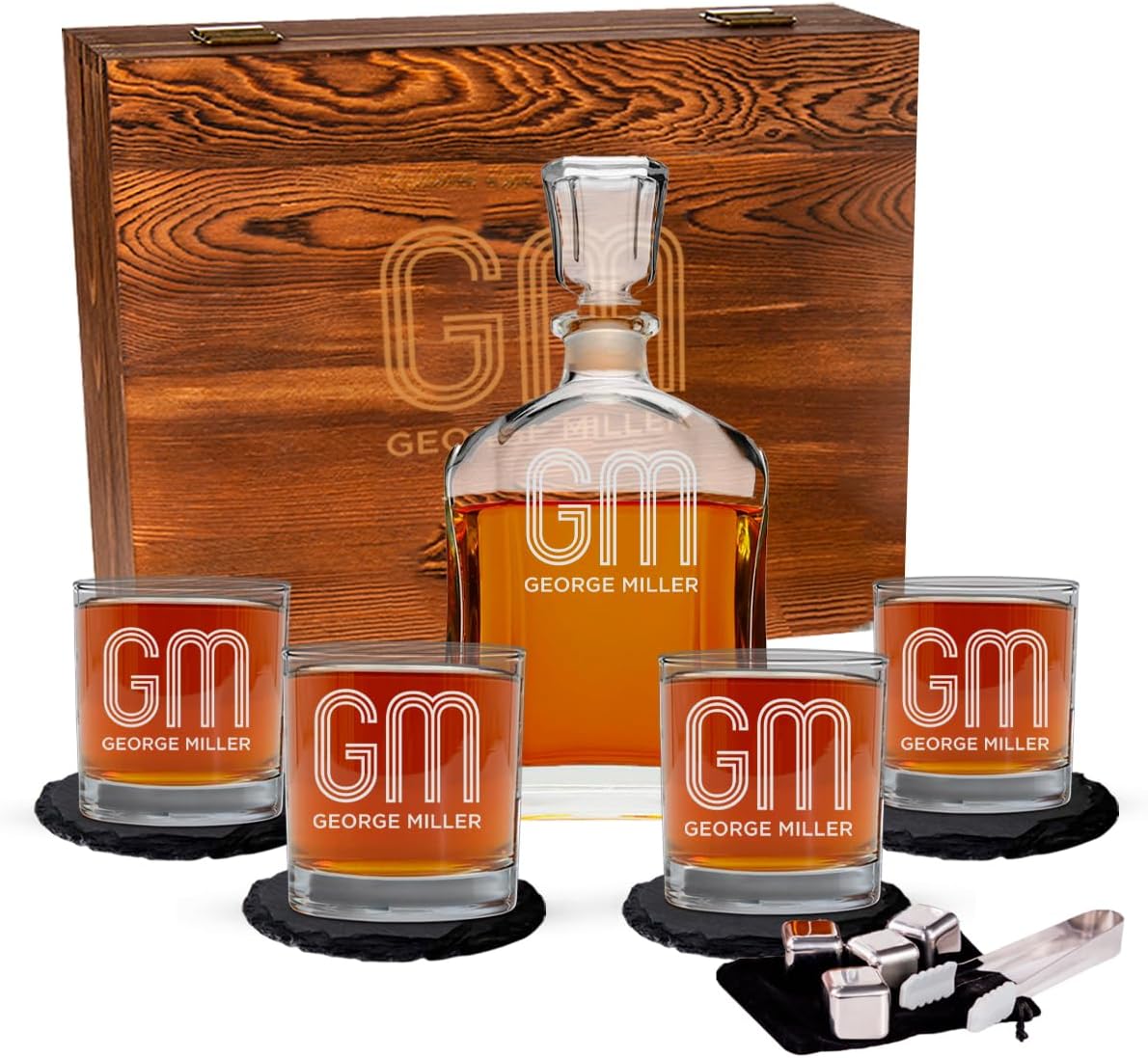 Personalized Whiskey Decanter Gift Set