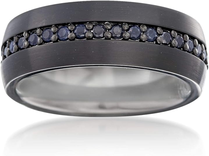 Black Sapphire Eternity Wedding Band 