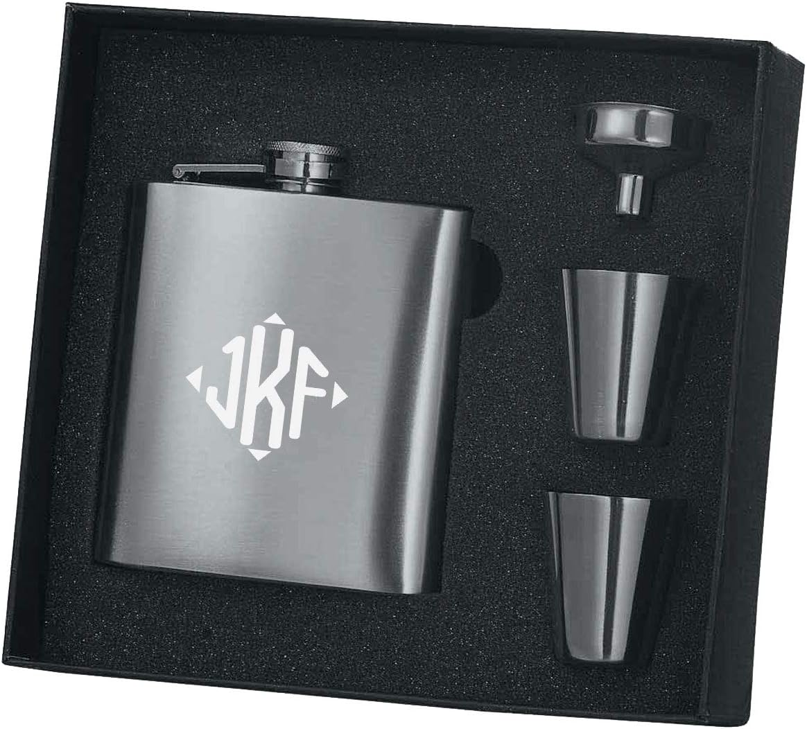Personalized Personalized Visol Rigor Stainless Steel 8oz Flask and Shot Glass