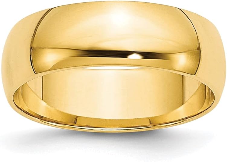 Solid10K Gold 6mm Traditional Classic Plain Wedding Band for Men