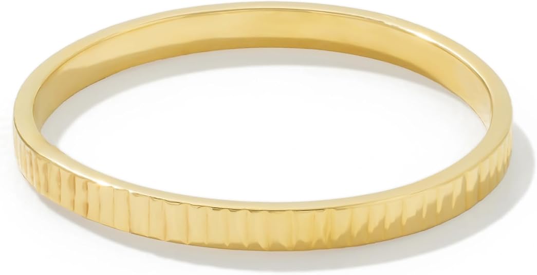 JTV 10K White, Yellow or Rose Gold 2mm Textured Band Ring for men