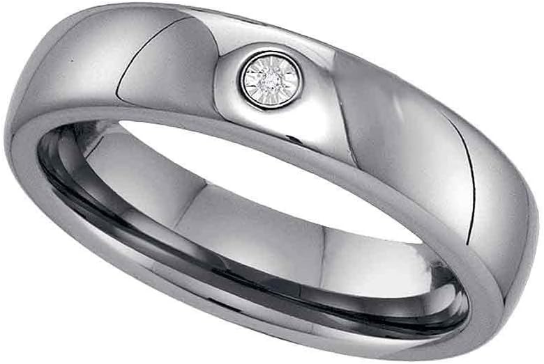 Jewels By Lux Tungsten Carbide Mens Round Diamond Wedding Band Ring .01 Cttw