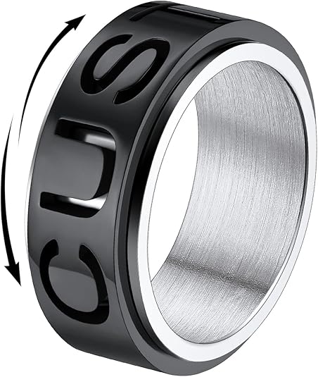 FindChic Stainless Steel Spinner Band Rings for Men 