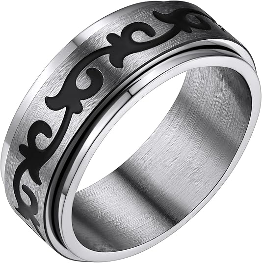 FindChic Stainless Steel Spinner Band Rings for Men Trinity Celtic Knot