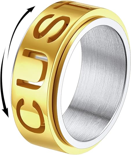 FindChic Stainless Steel Spinner Band Rings for Men
